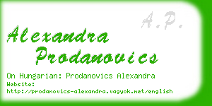 alexandra prodanovics business card